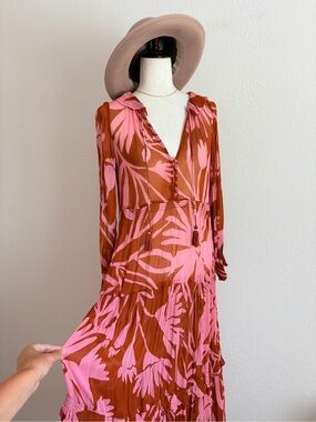 Anthropologie Marais Chiffon Floral Printed Maxi Dress